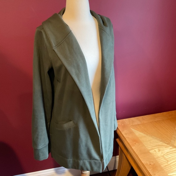 Loft XS tunic sweatshirt jacket with pockets and hood army green - Picture 3 of 6